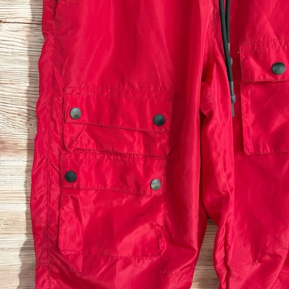 Men’s VTG Decibel Red Cargo Zippered Nylon Parachute Pants Street Wear M EUC - Picture 3 of 16